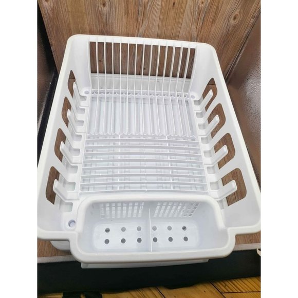 Sterilite 2-piece Large Sink Set Dish Rack Drainer, White - Picture 2 of 3